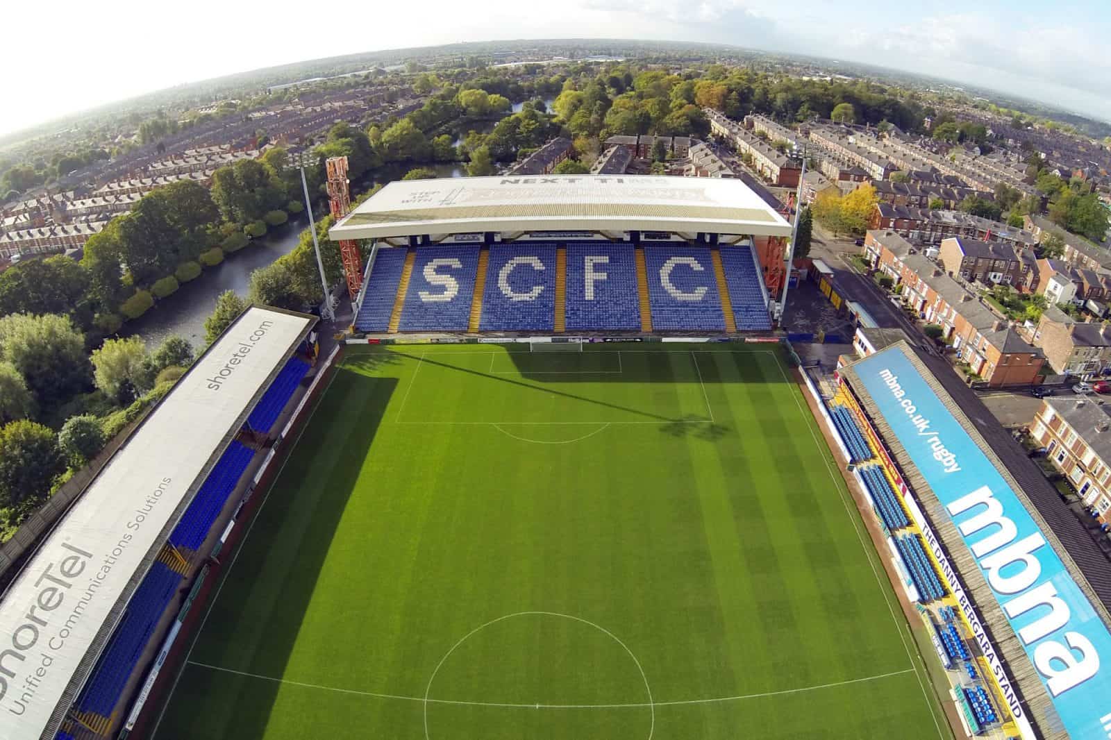 Stockport Co FC EDGELEY Park Street Signe en Métal Aluminium Football Ground Stadium